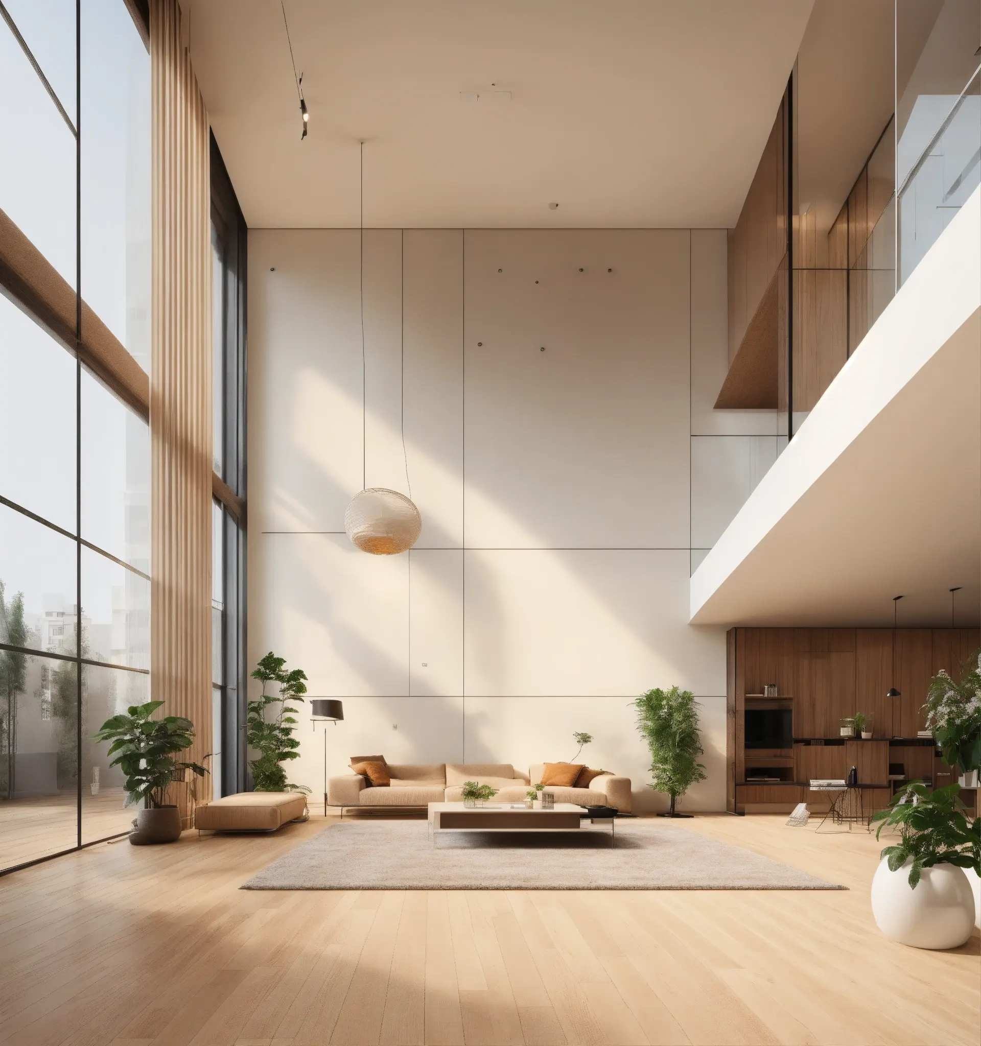 room with balanced energy flow and furniture arrangement